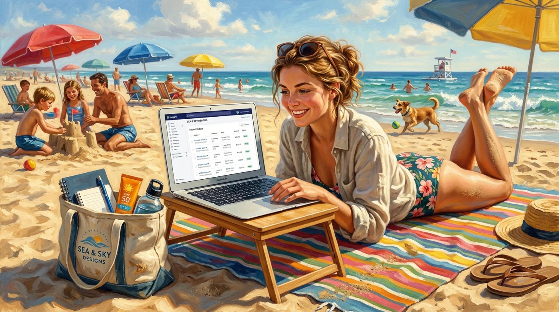 Beach Laptop Lifestyle